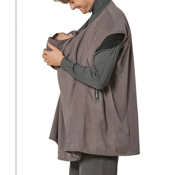 Konny Fleece Cover for Two Wrap Cape Jacket Winter Warm Vest Taupe One Size Cozy - Picture 3 of 9